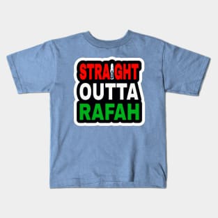 Straight Outta Rafah - Sticker - Double-sided Kids T-Shirt